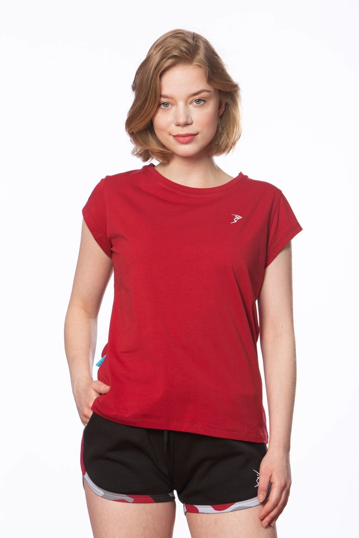 Gymlegend Kadın Koyu Kırmızı Süprem Kısa Kollu Basic Tişört
