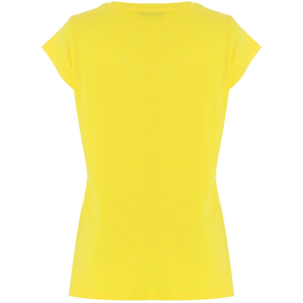 Kadın Sarı Pike Kısa Kollu Basic Tişört