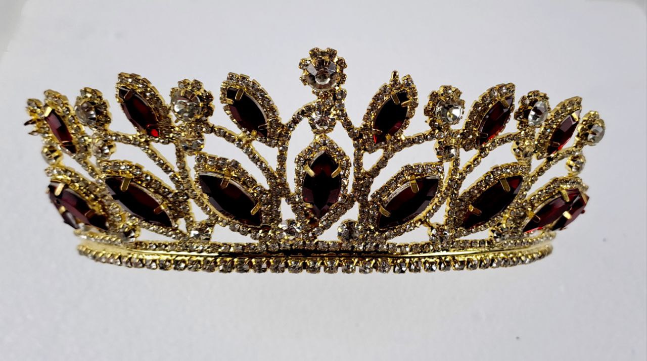 METAL KIRMIZI TAŞLI TAC