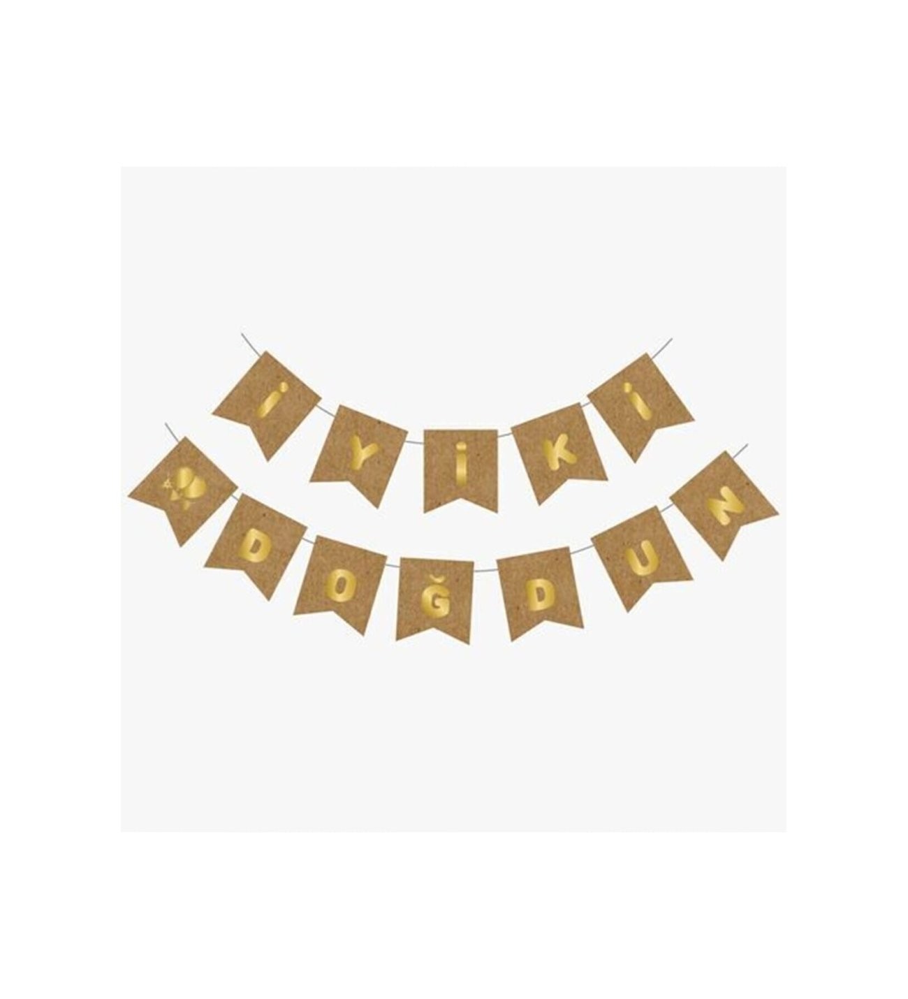 İYİ Kİ DOĞDUN KRAFT GOLD YALDIZLI BANNER