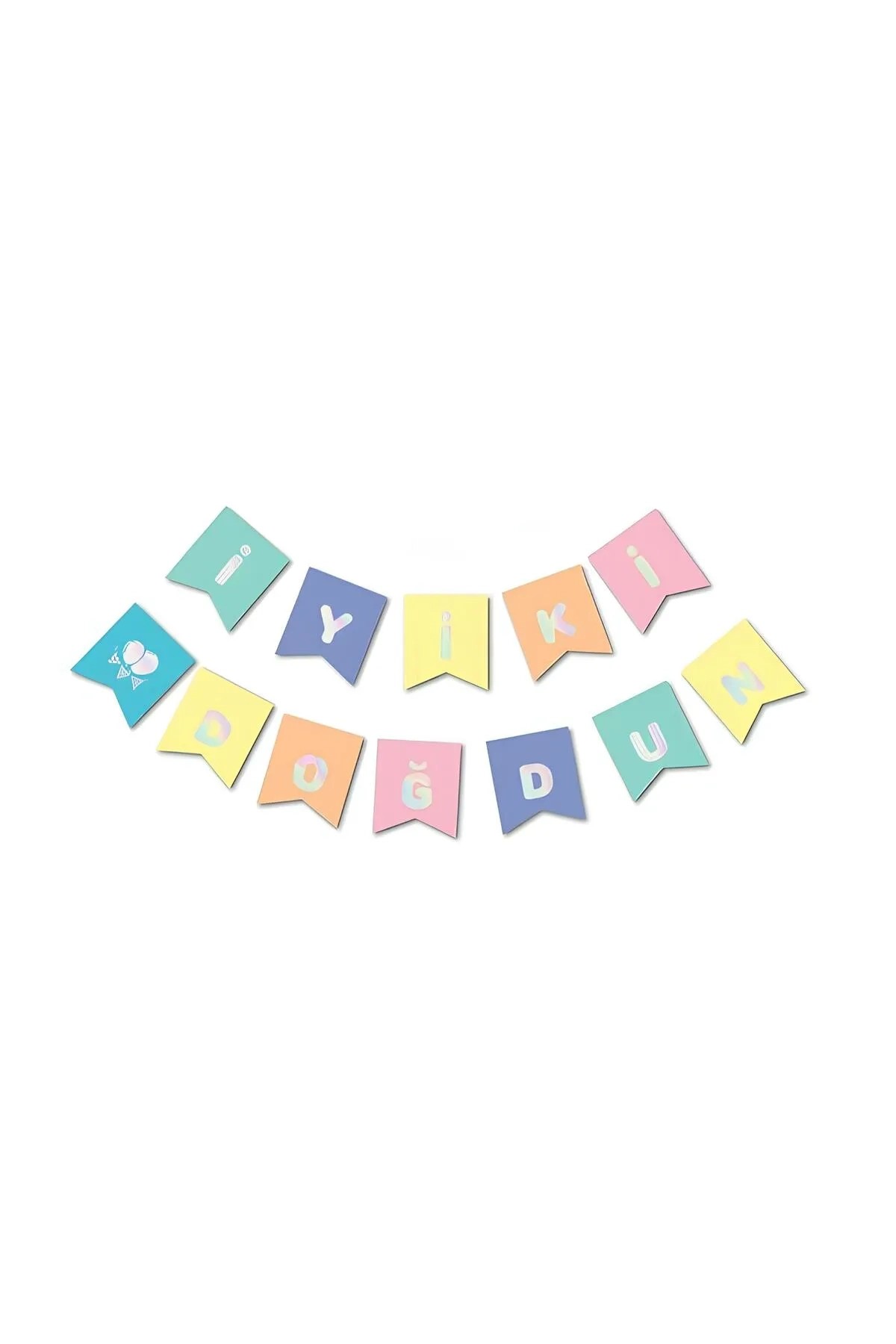 İYİ Kİ DOĞDUN MACARON YALDIZLI BANNER