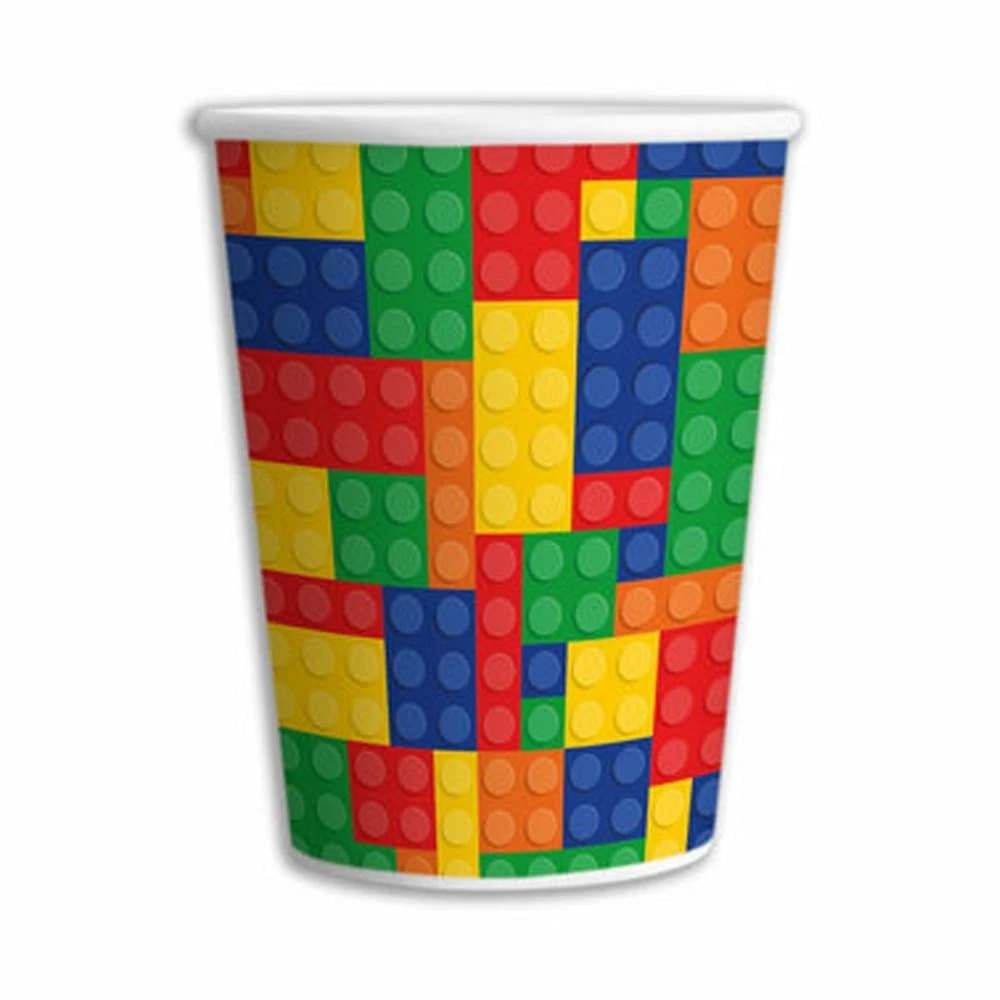 8 LI KARTON BARDAK RENKLI BLOKLAR TEMALI 8 OZ