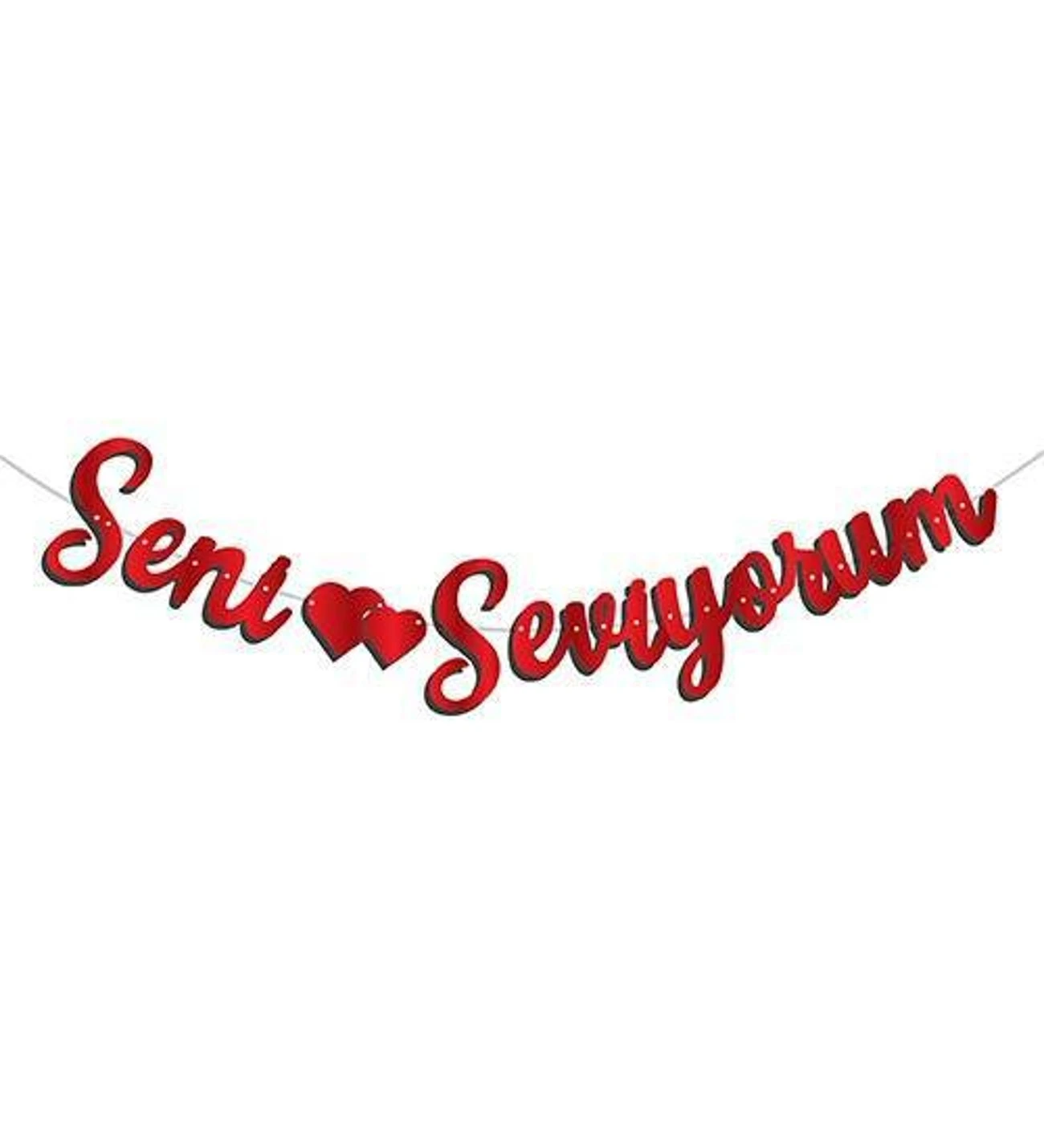 SENİ SEVİYORUM KALİGRAFİ BANNER KIRMIZI