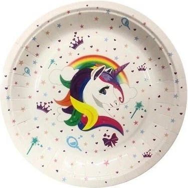 8Lİ KARTON TABAK BEYAZ UNİCORN
