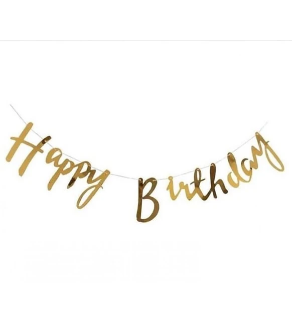 HAPPY BİRTHDAY KALİGRAFİ BANNER GOLD