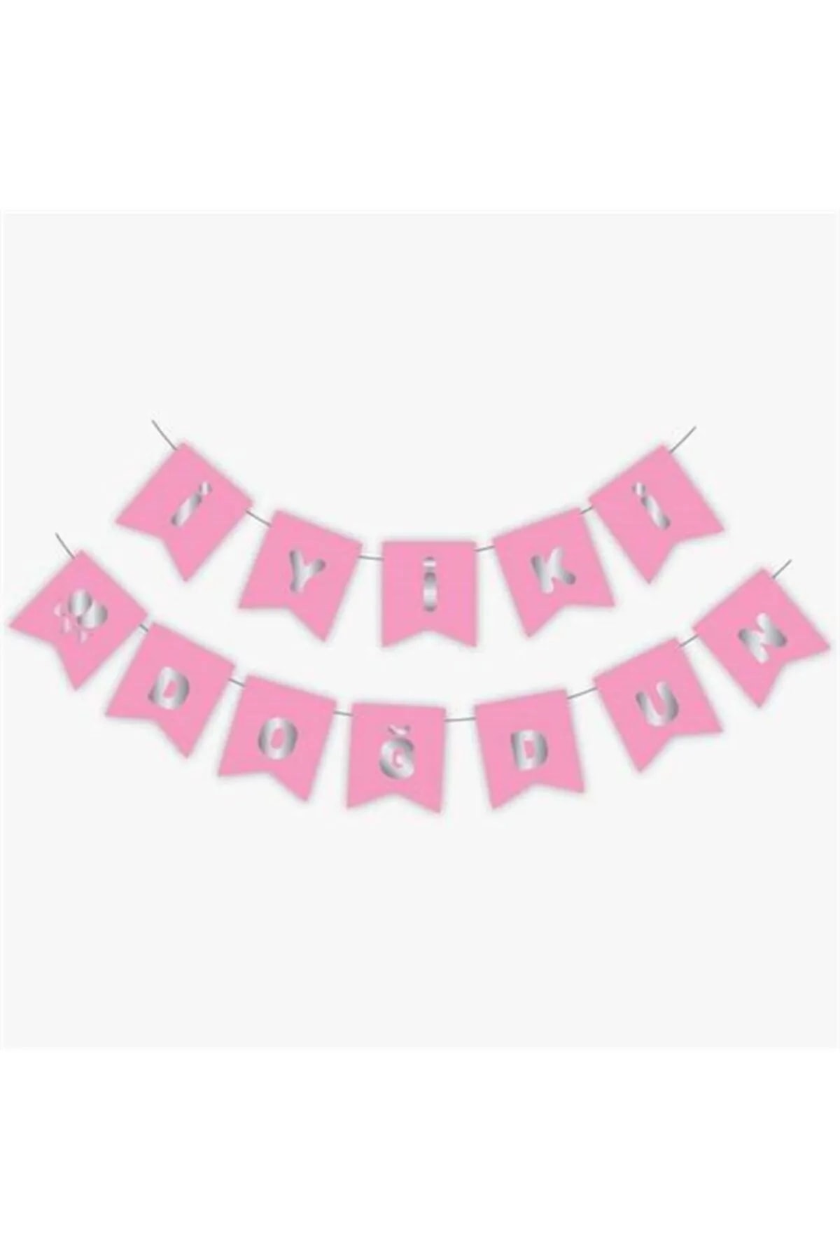 İYİ Kİ DOĞDUN PEMBE SİLVER YALDIZLI BANNER