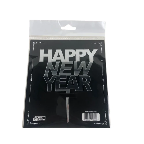 PLEKSİ HAPPY NEW YEAR GÜMÜŞ