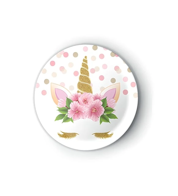 8'Lİ KARTON TABAK ÇİÇEKLİ UNİCORN