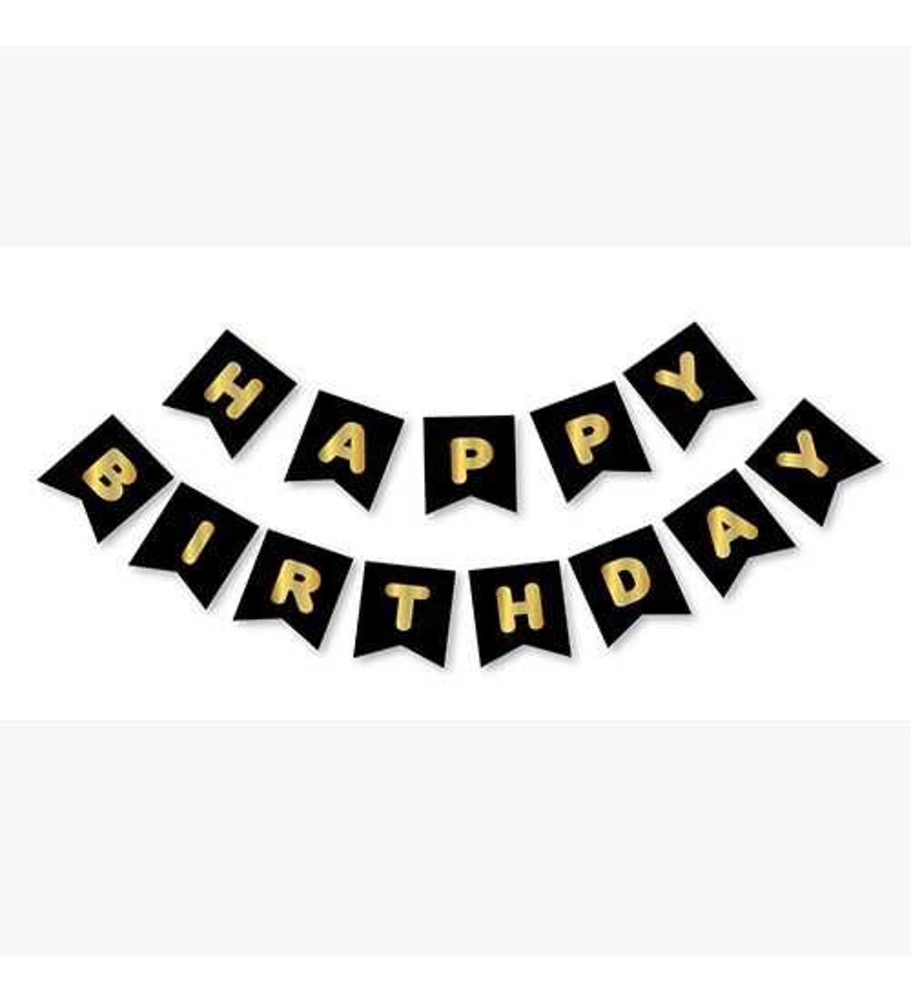 HAPPY BIRTHDAY SİYAH GOLD YALDIZLI BANNER