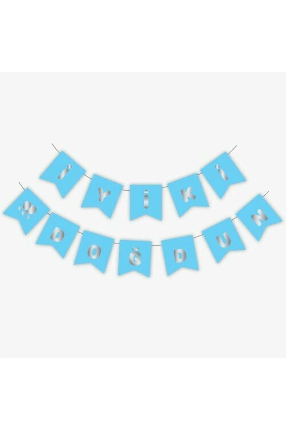 İYİ Kİ DOĞDUN MAVİ SİLVER YALDIZLI BANNER