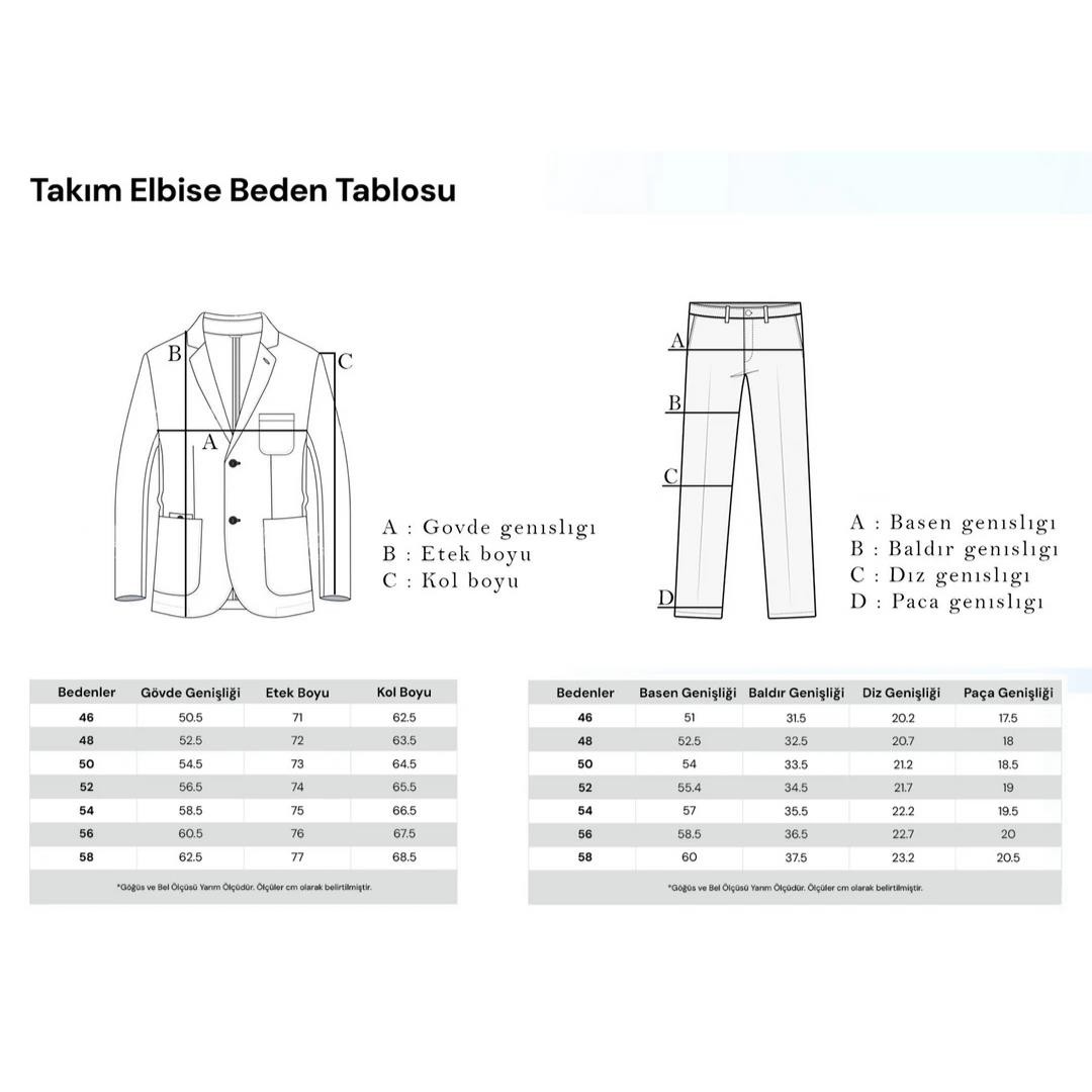 Kırlangıç Yaka Pileli Erkek Takım Elbise-KAX1303S