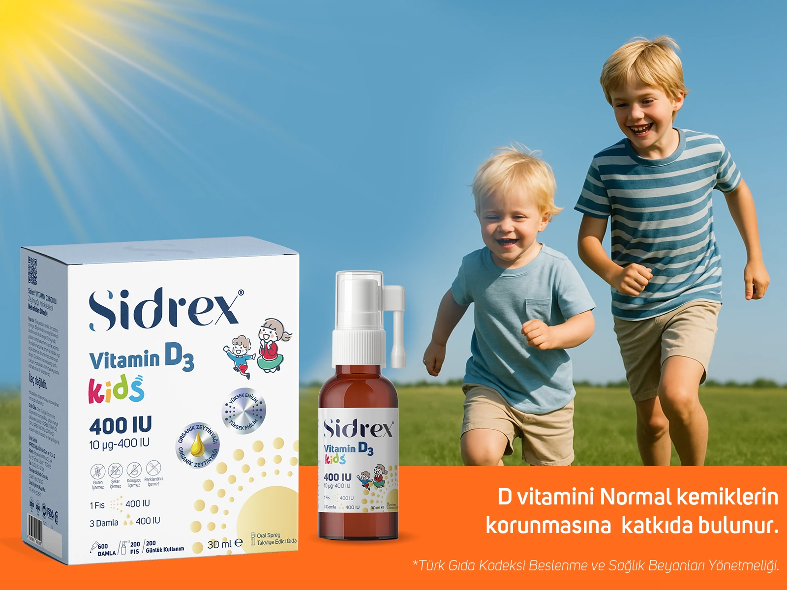 Vitamin D3  400 IU Kids | Çocuklar İçin Takviye Edici Gıda