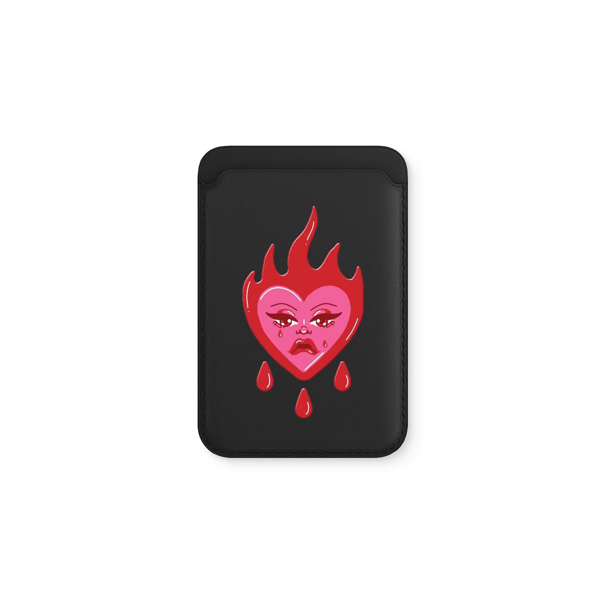 Fire Heart Deri - Magsafe Kartlık