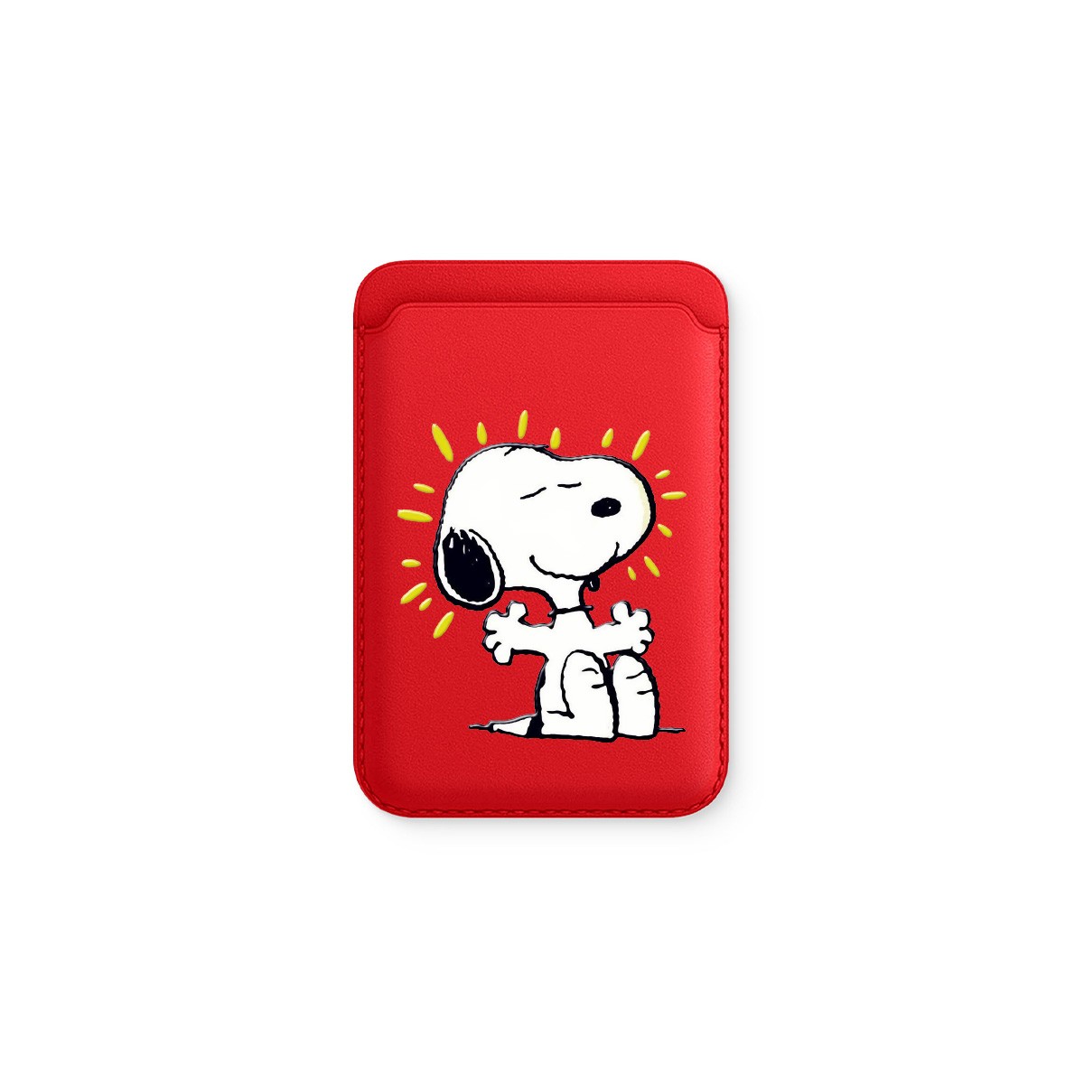 Happy Snoopy Deri - Magsafe Kartlık