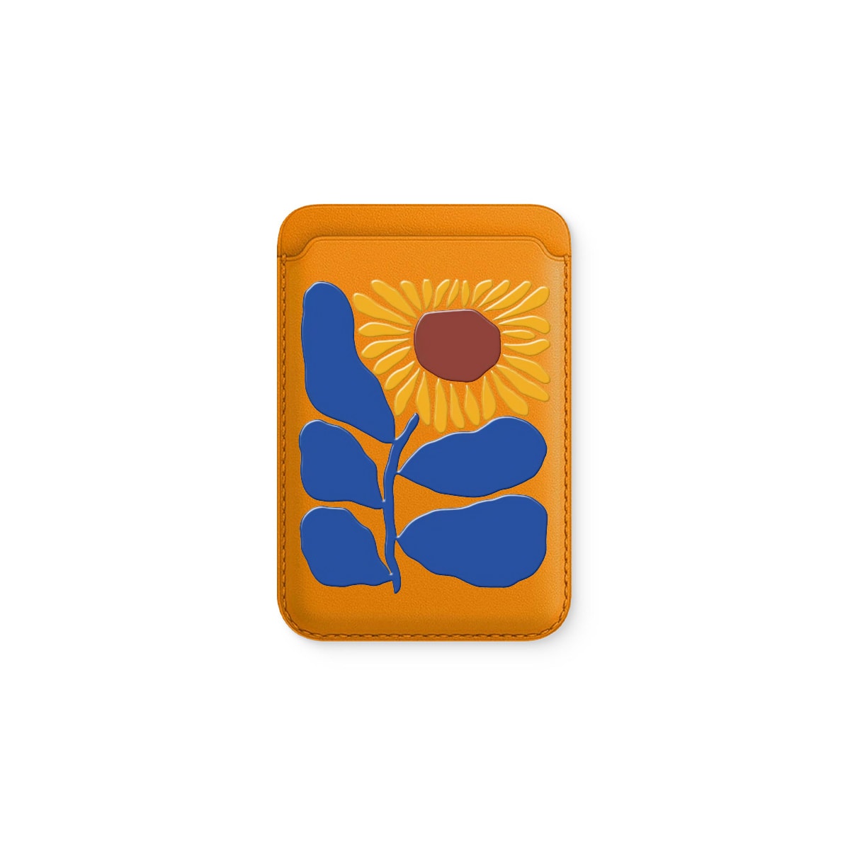 Blue Daisy I Deri - Magsafe Kartlık