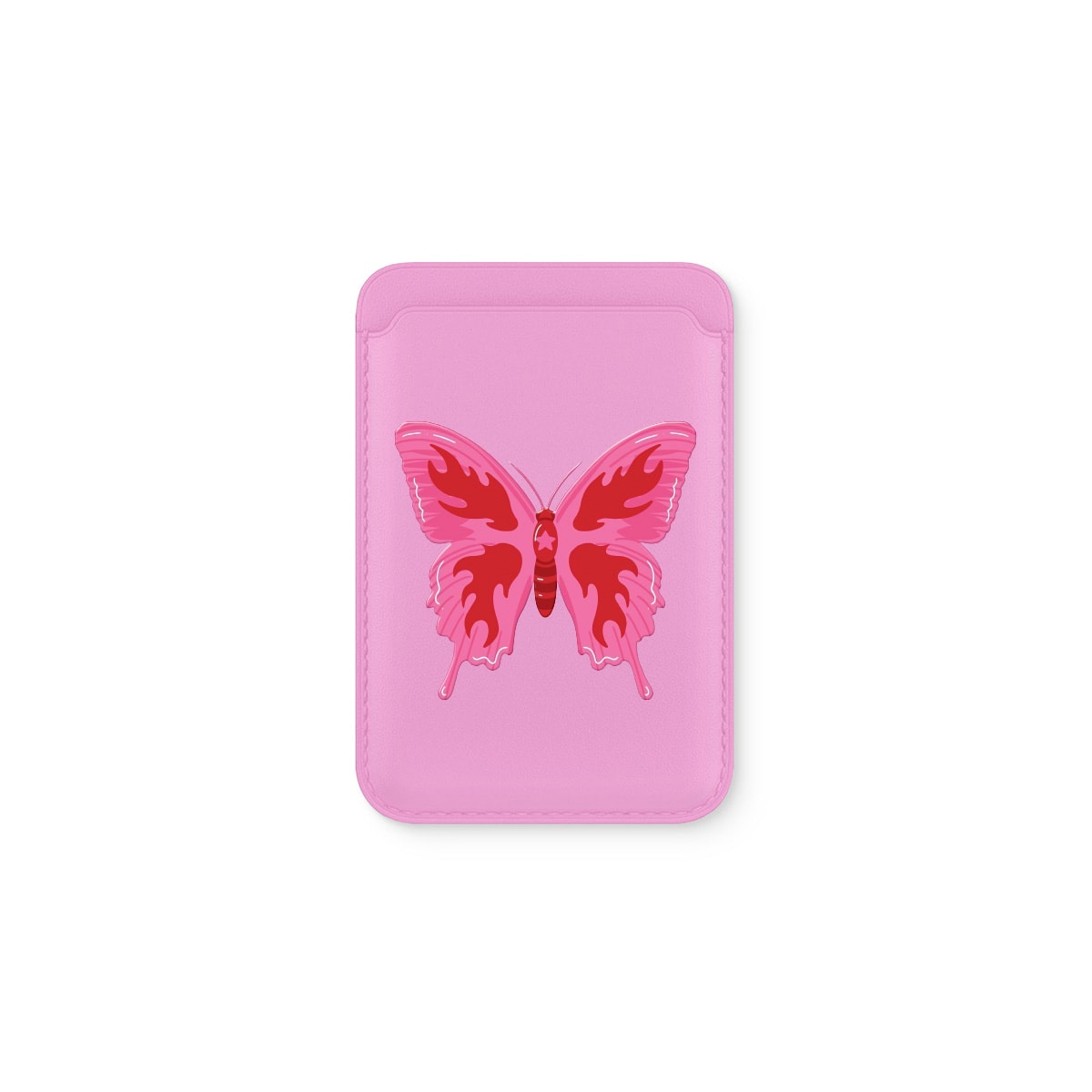 Red Butterfly Deri - Magsafe Kartlık