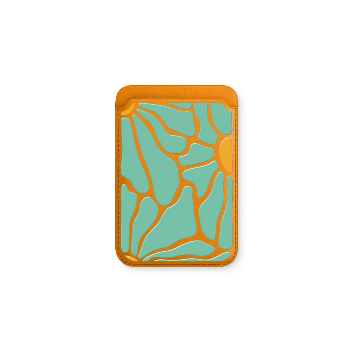 Mint Floral Deri - Magsafe Kartlık