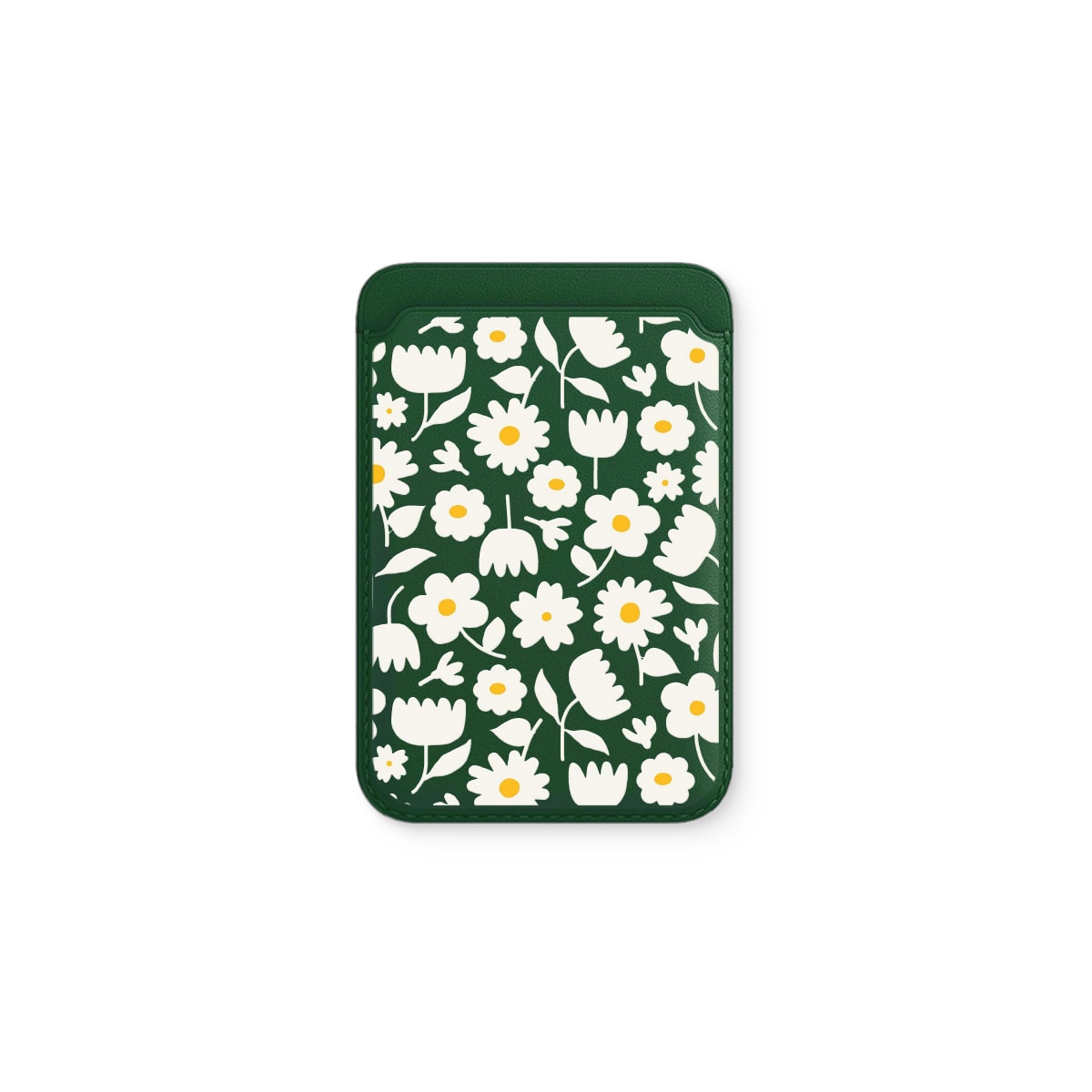 White Flower Deri - Magsafe Kartlık