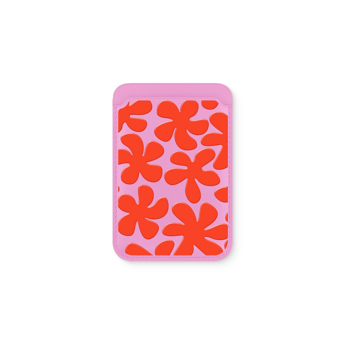 Red Floral Deri - Magsafe Kartlık