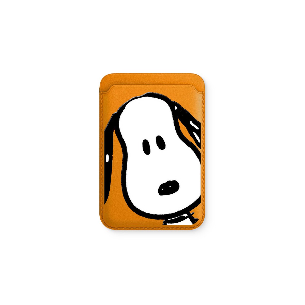 Snoopy Face Deri - Magsafe Kartlık