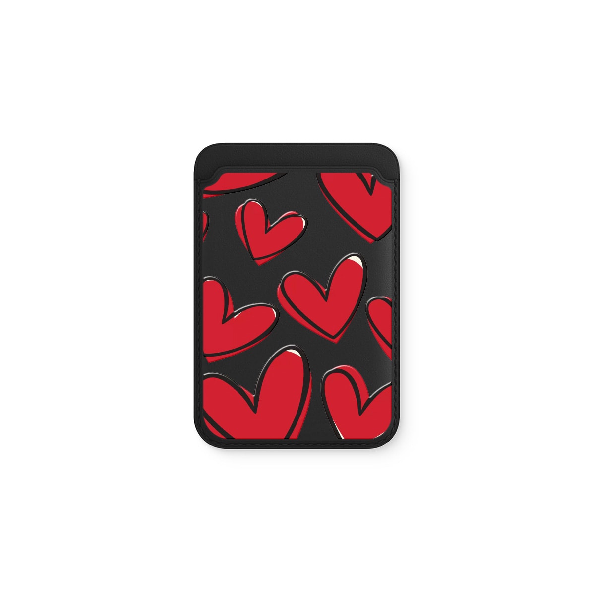 Red Hearts Deri - Magsafe Kartlık