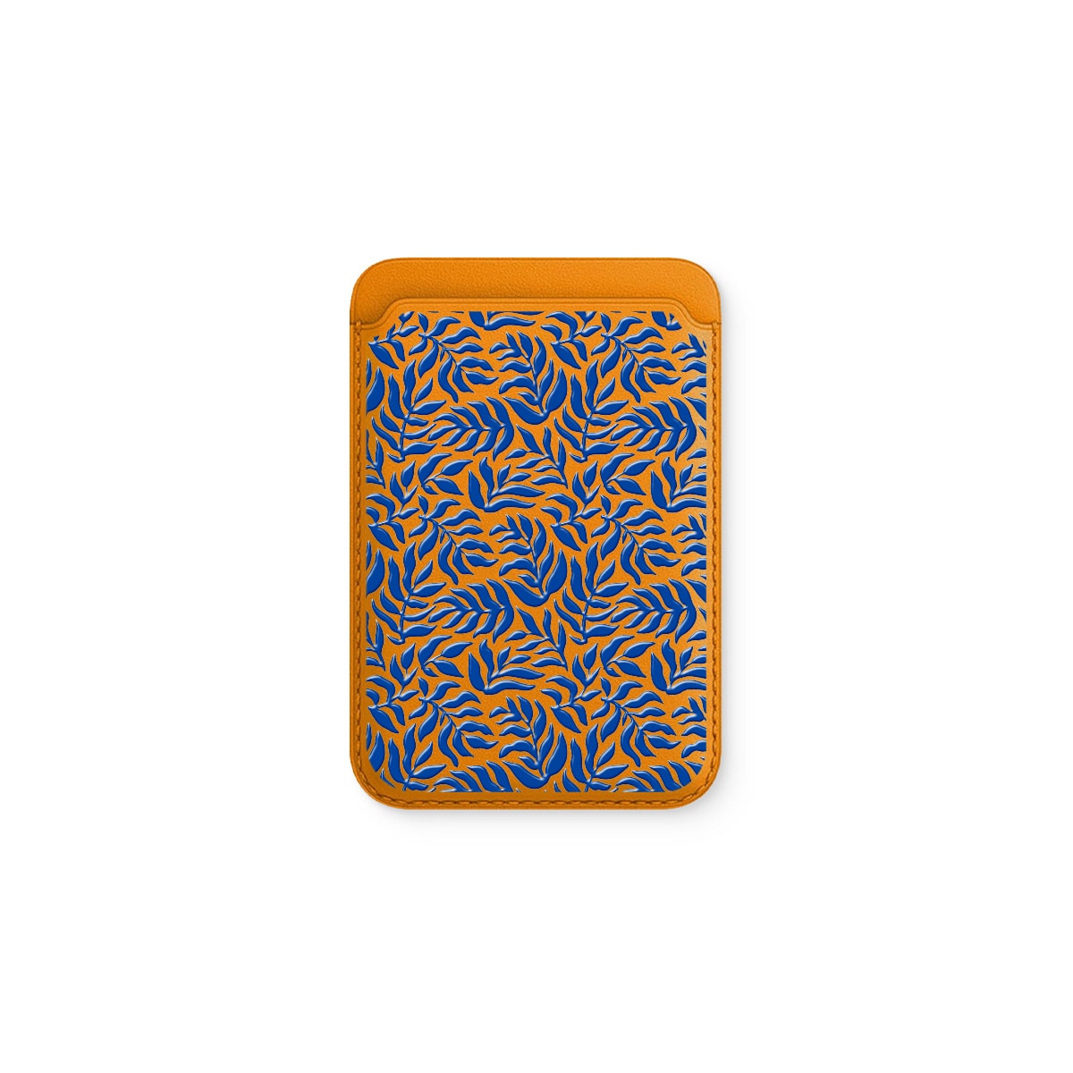 Blue Floral Deri - Magsafe Kartlık