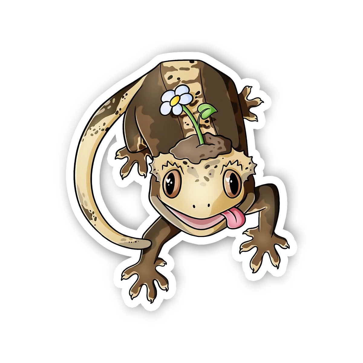 Chameleon With Flower