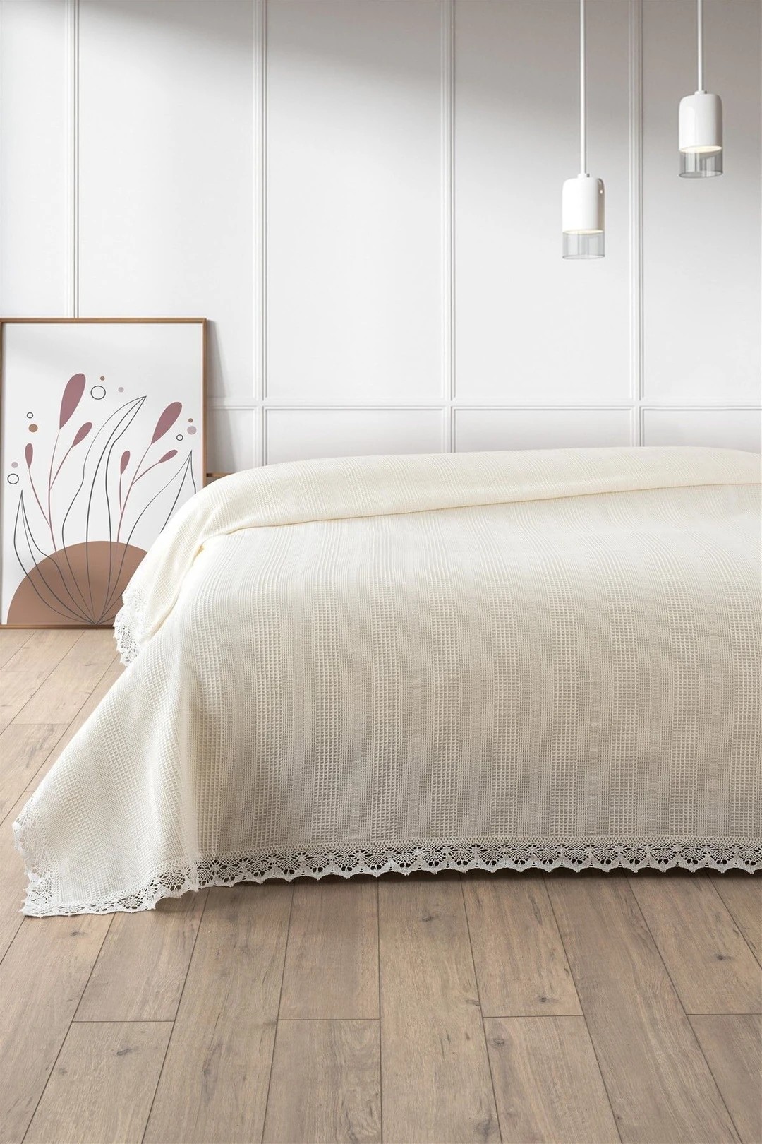 Kopanaki Dantelli Çift Kişilik Pike-210x230 cm