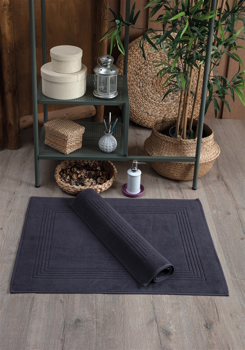 2'li Ayak Havlusu Seti - %100 Pamuk Havlu Takımı - 50x70 cm - antrasit