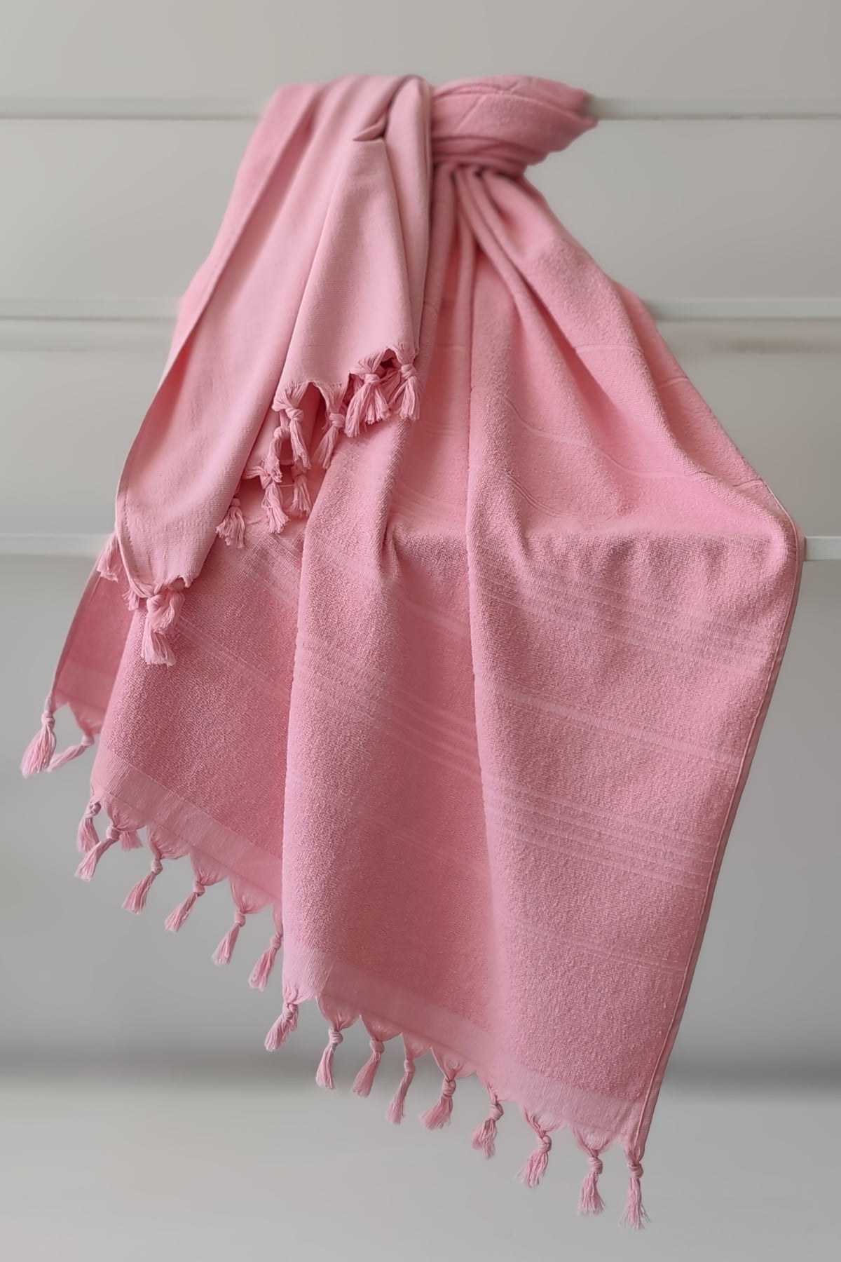 %100 Pamuk Havlu Peştemal-90x170 cm -Plaj & Deniz Havlusu - pembe