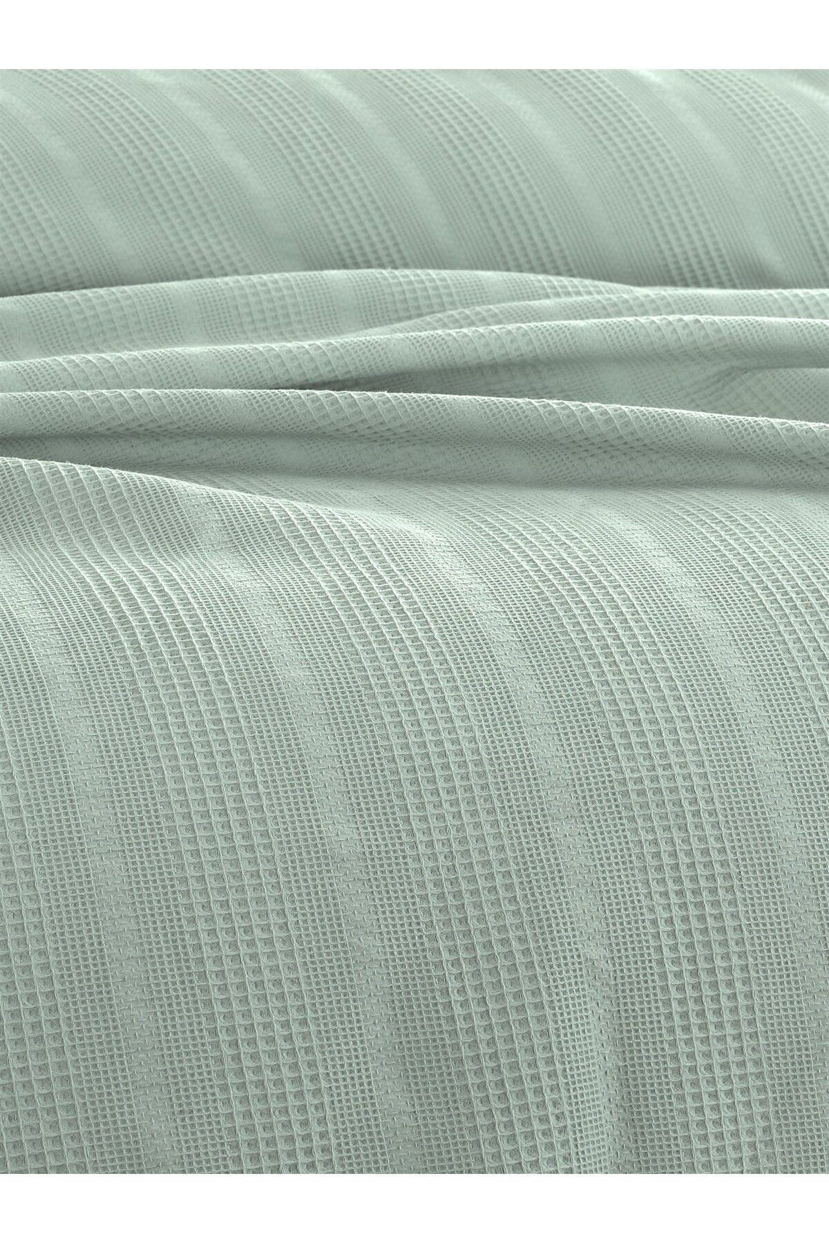 Çift Kişilik Waffle Pike 210x230cm, %100 Pamuk, Petek Tasarım, Terra