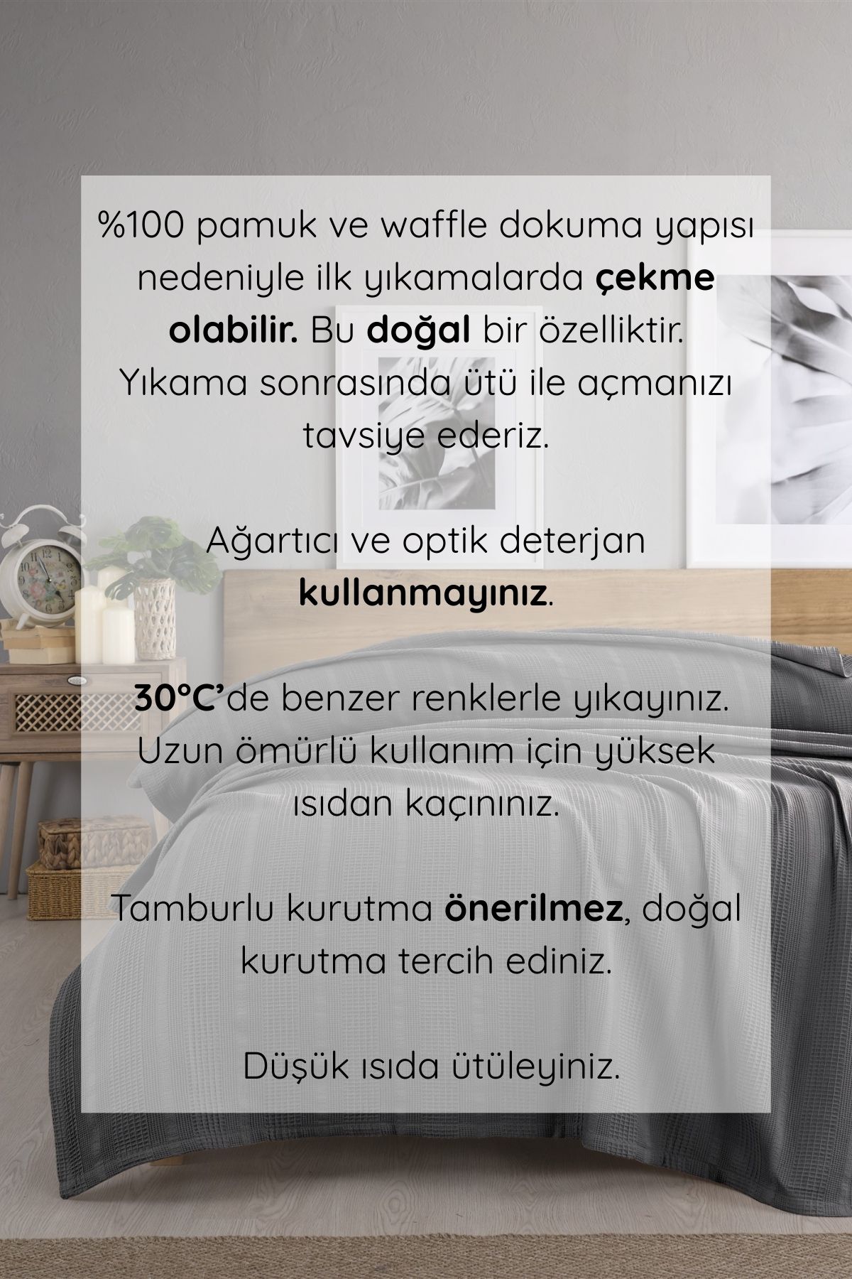 Tek Kişilik Waffle Pike 160x230cm, %100 Pamuk, Petek Tasarım, Hardal - antrasit