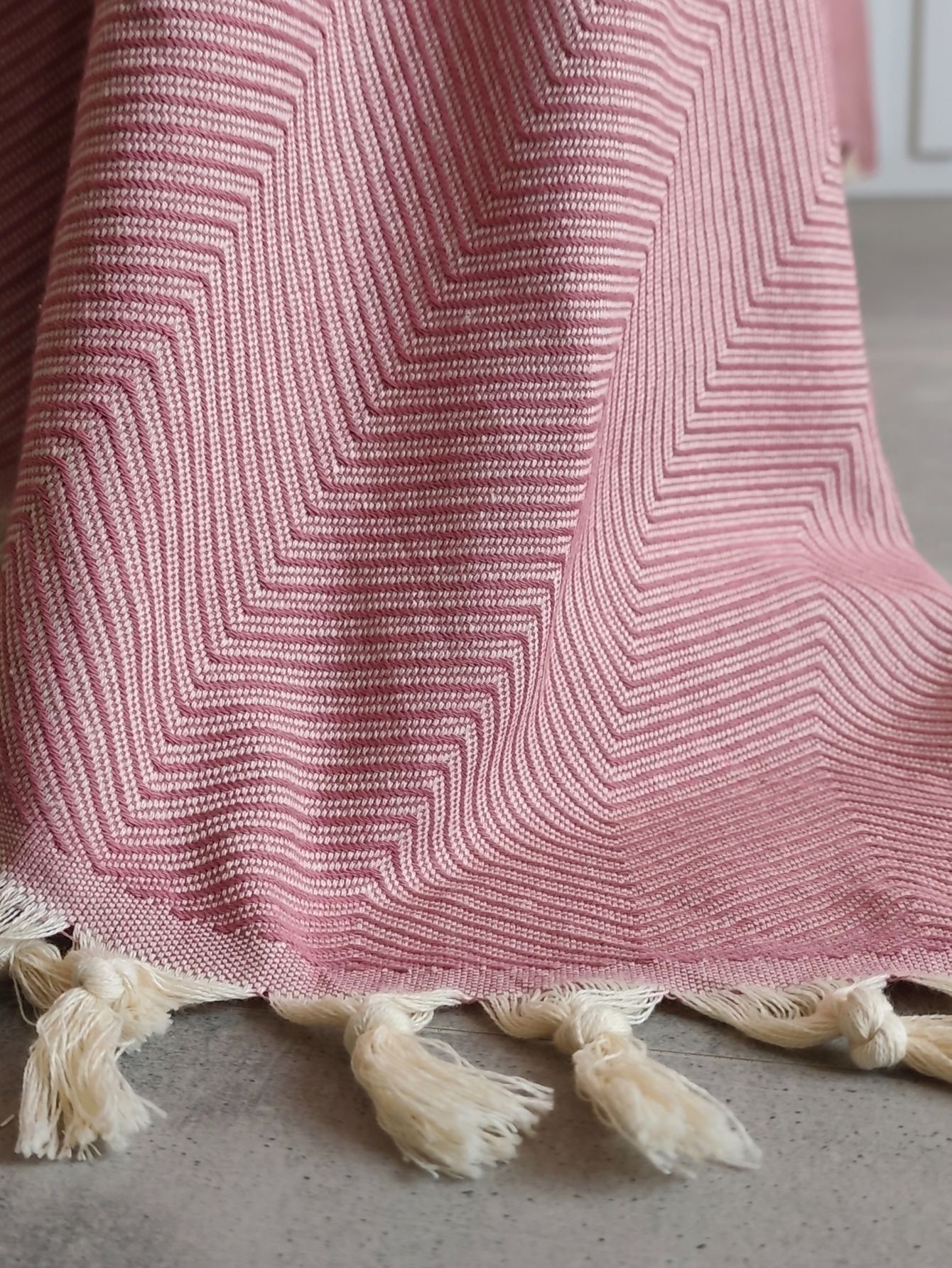 %100 Pamuk Koltuk Örtüsü - Çok Amaçlı Koltuk Şalı, Pike, Piknik Örtüsü-170x220cm - gül kurusu