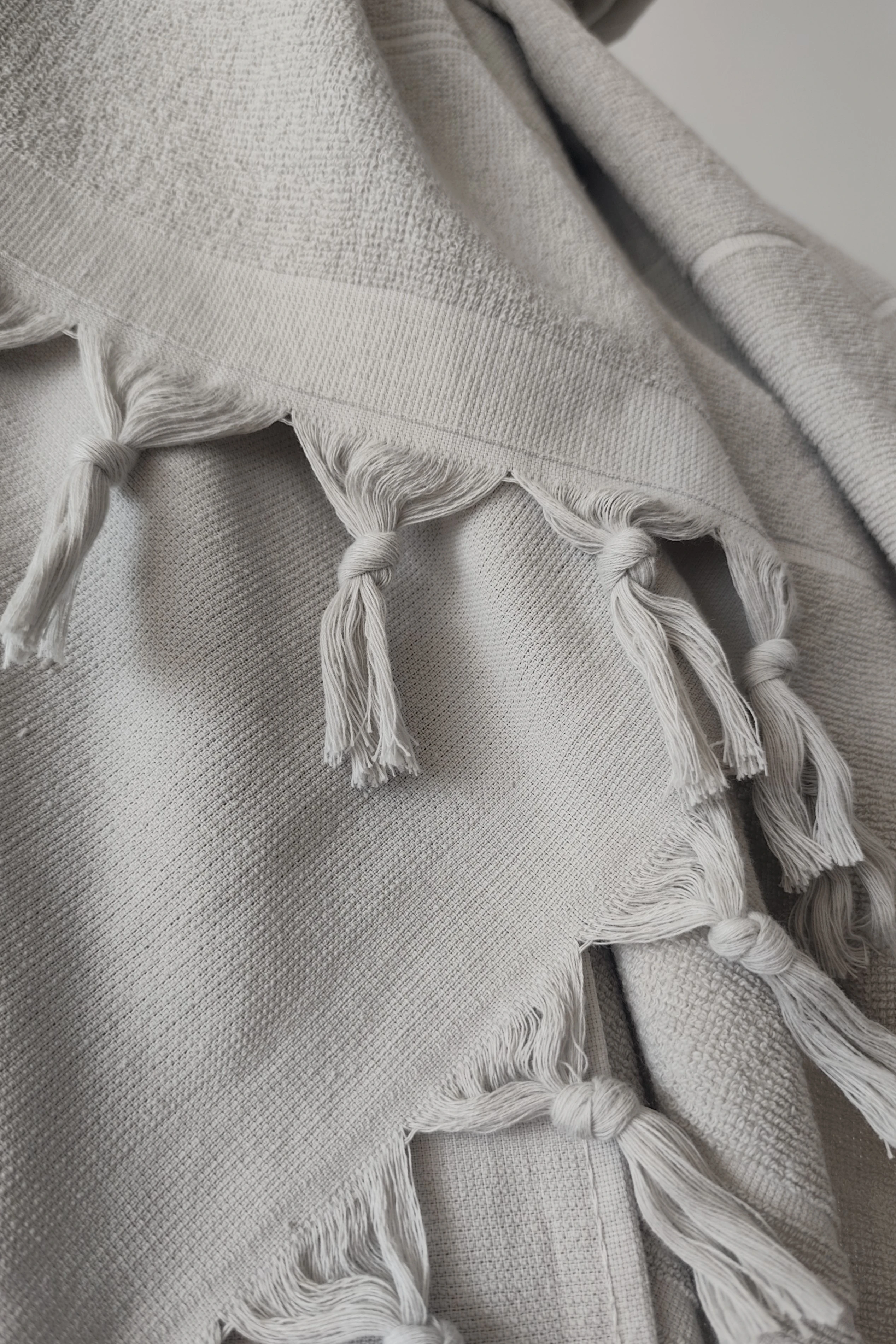 %100 Pamuk Havlu Peştemal-90x170 cm -Plaj & Deniz Havlusu - açık gri