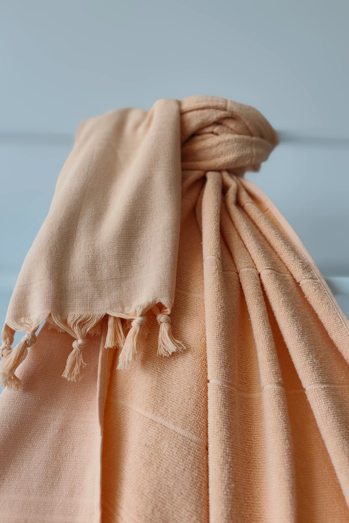 %100 Pamuk Havlu Peştemal-90x170 cm -Plaj & Deniz Havlusu - somon