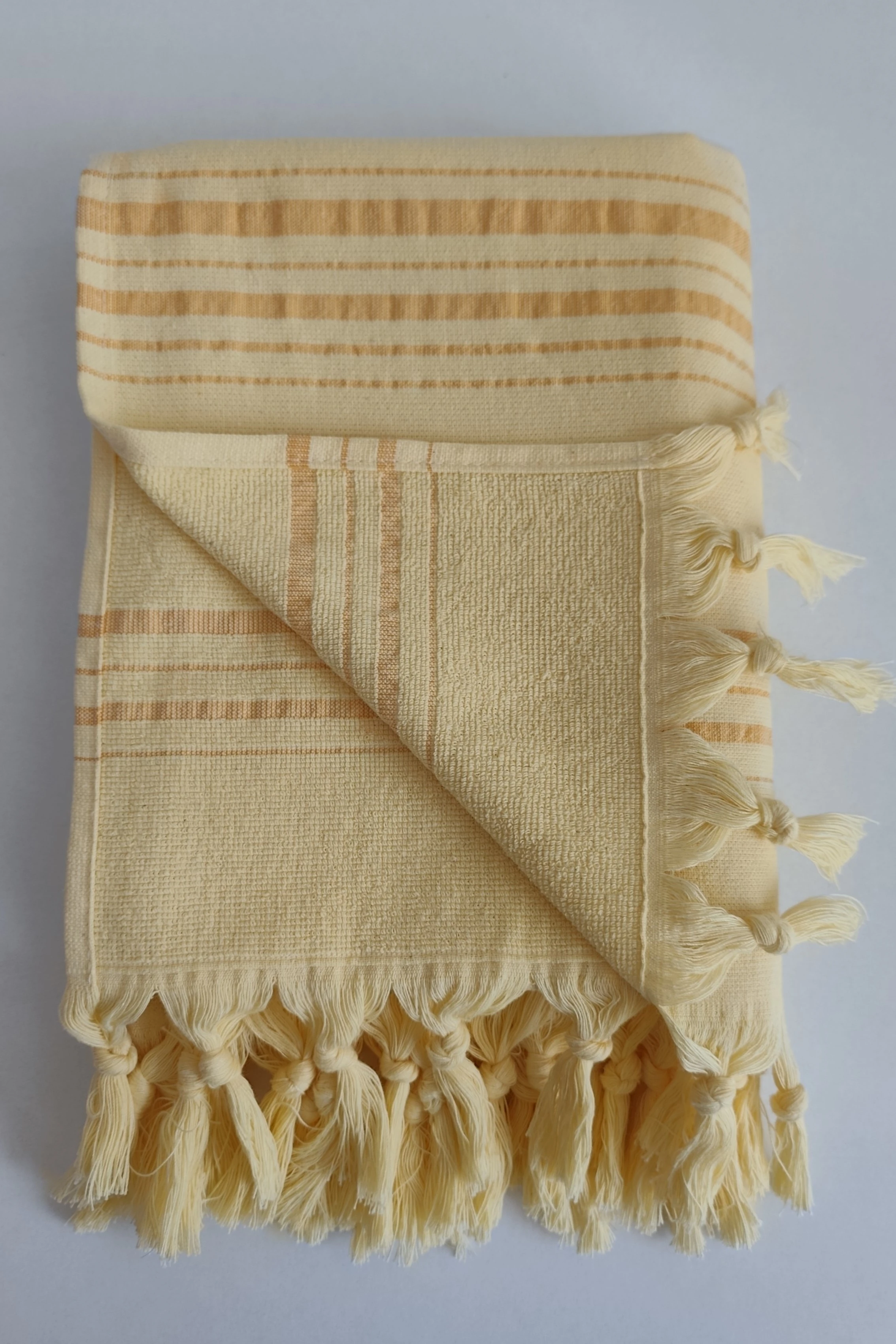 Tek Yüzlü Pamuk Havlu Peştemal - Sarı