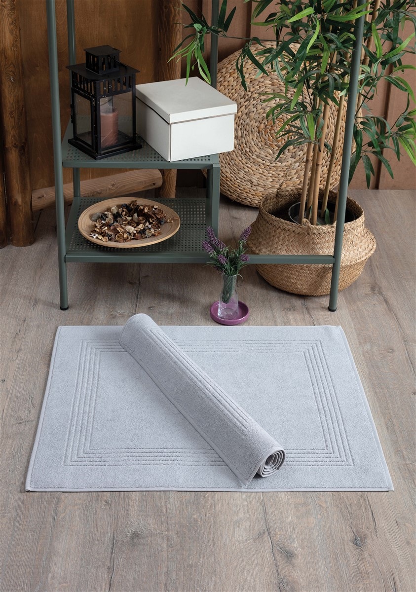 2'li Ayak Havlusu Seti - %100 Pamuk Havlu Takımı - 50x70 cm - gri