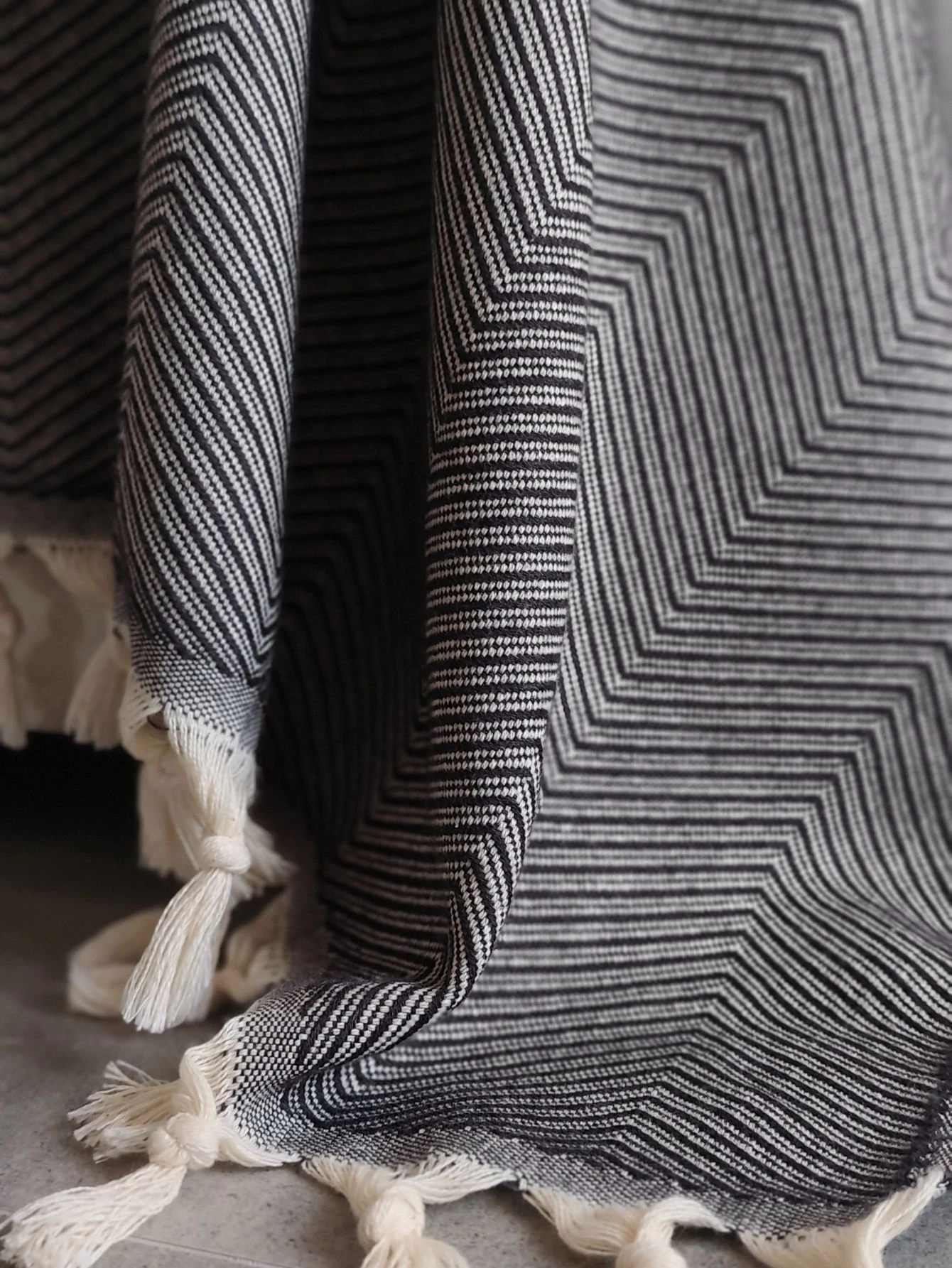 %100 Pamuk Koltuk Örtüsü - Çok Amaçlı Koltuk Şalı, Pike, Piknik Örtüsü-170x220cm - antrasit