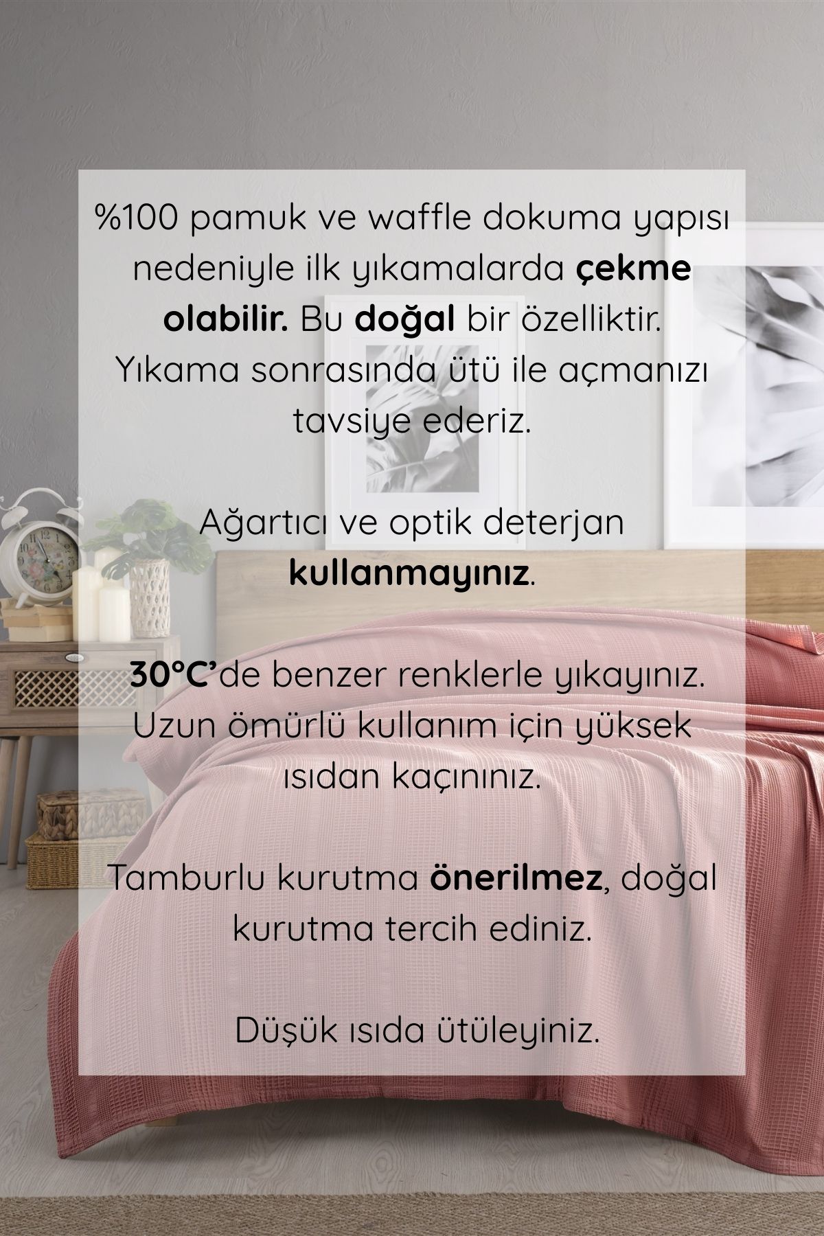 Tek Kişilik Waffle Pike 160x230cm, %100 Pamuk, Petek Tasarım, Hardal - terra