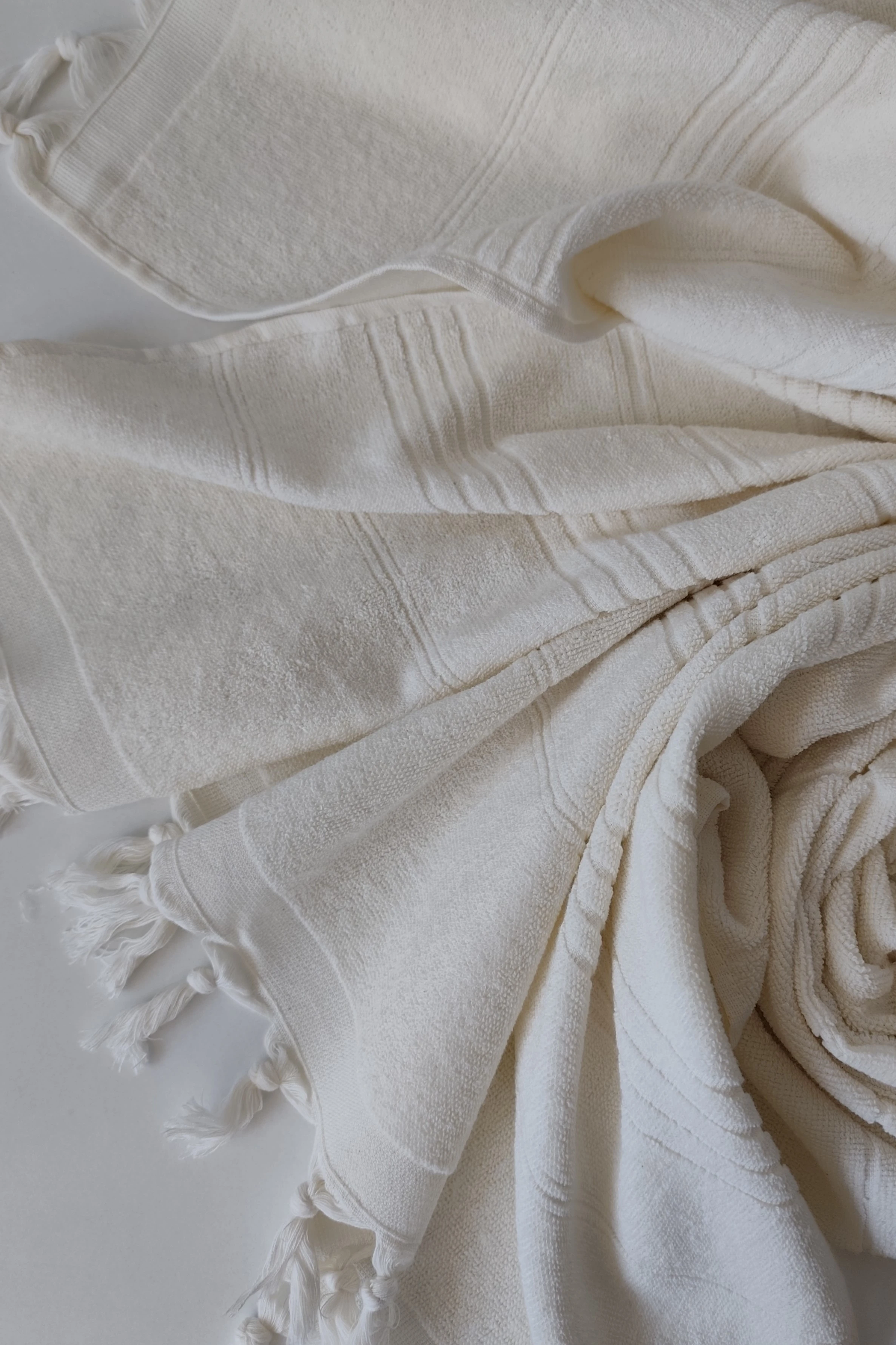 %100 Pamuk Havlu Peştemal-90x170 cm -Plaj & Deniz Havlusu - ekru