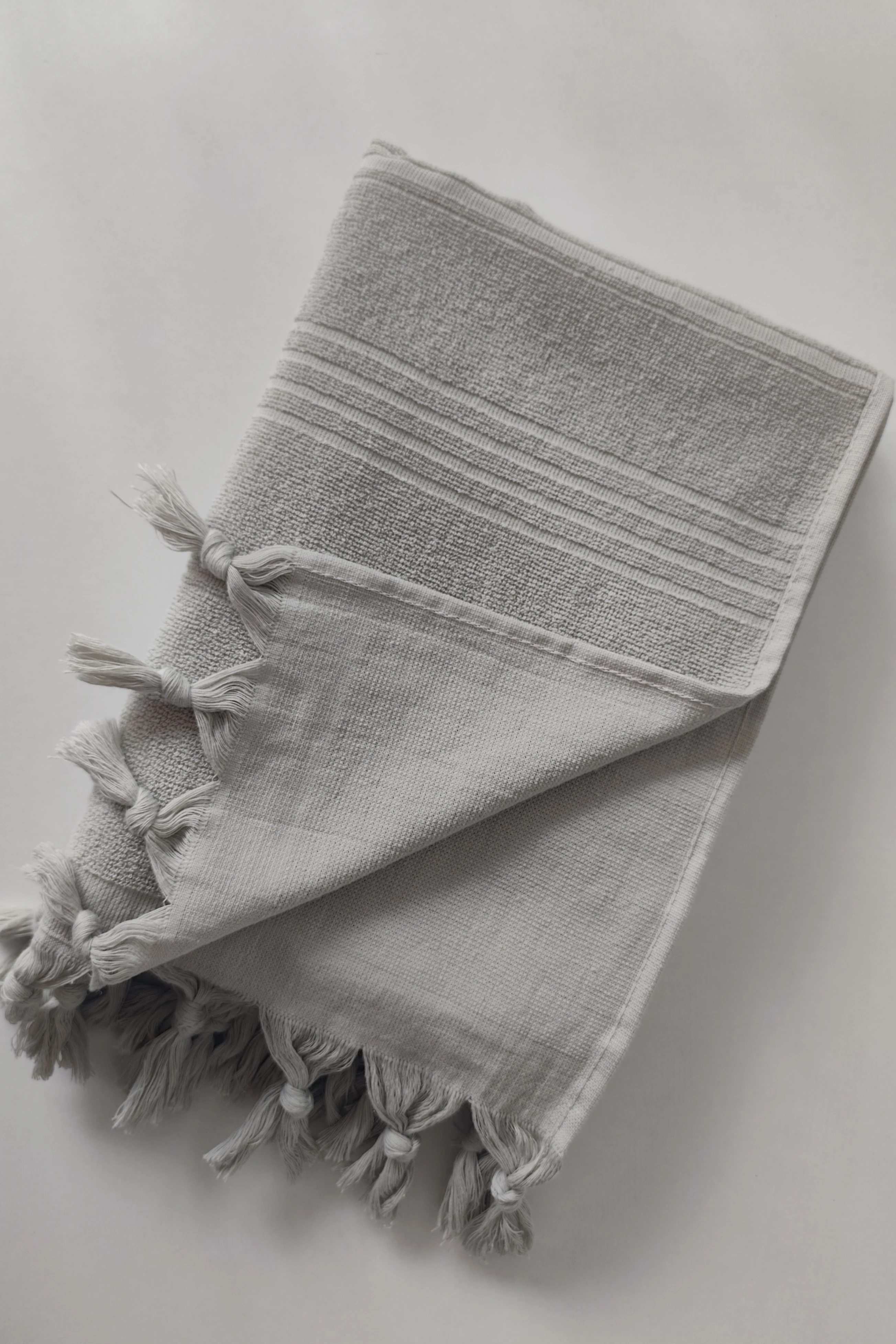 %100 Pamuk Havlu Peştemal-90x170 cm -Plaj & Deniz Havlusu - açık gri