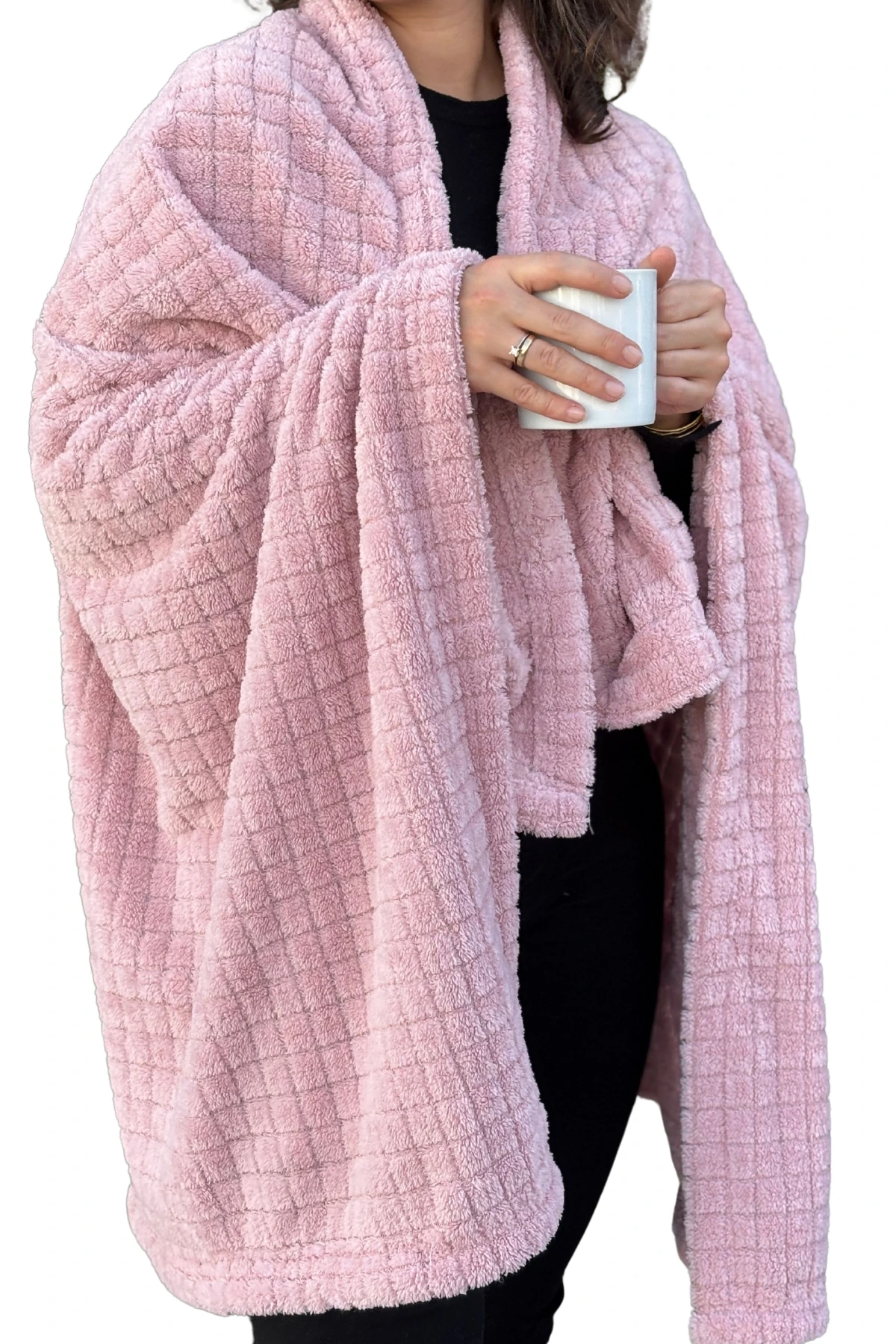 Wellsoft Battaniye-Pudra Tv Battaniyesi- Peluş Polar Yumuşak Battaniye-110x160 cm