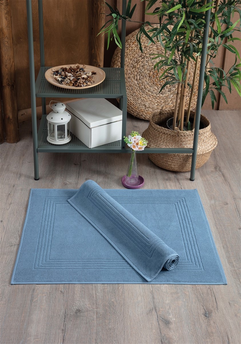 2'li Ayak Havlusu Seti - %100 Pamuk Havlu Takımı - 50x70 cm - indigo