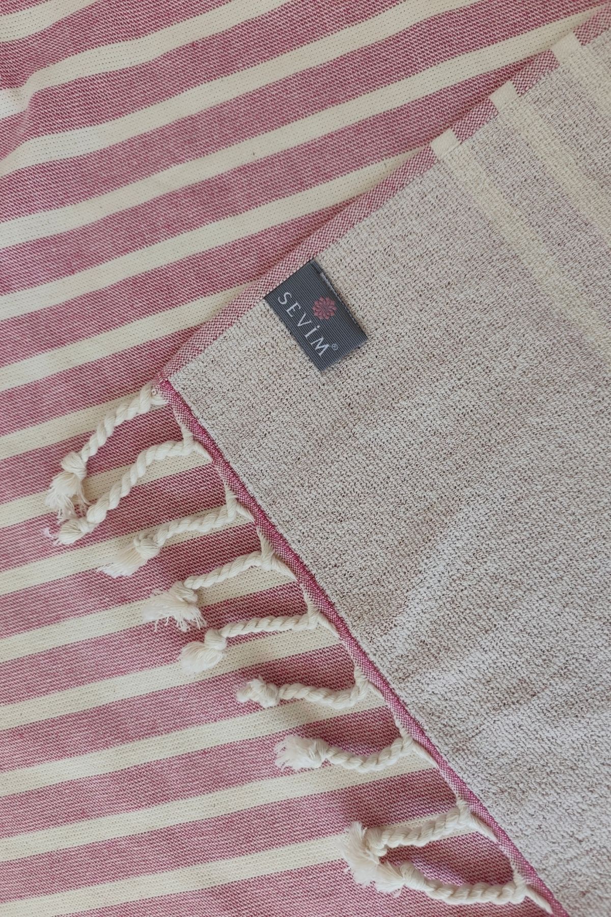 %100 Pamuk Şezlong Havlusu-plaj & Havuz Havlusu - 80x190 Cm Peştamal - fuşya