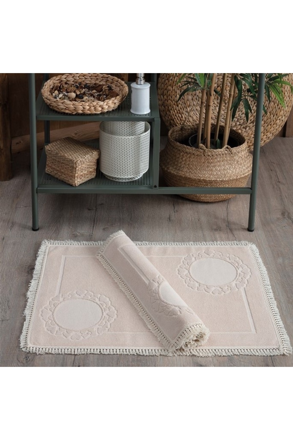 Püskül Dantelli Ayak Havlusu 50x70 cm  - 2 adet