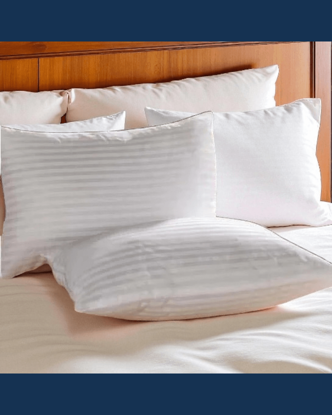 Solivane Otel Tipi Lüks Yastık Kılıfı | 83 Tel Pamuk Saten Çizgili Kumaş | Queen Size 60x80