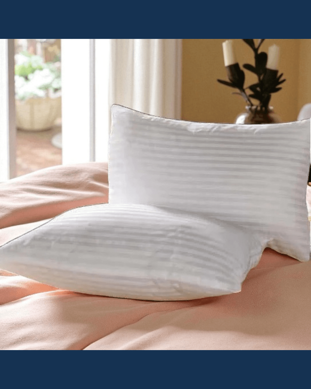 Solivane Otel Tipi Lüks Yastık Kılıfı | 83 Tel Pamuk Saten Çizgili Kumaş | Queen Size 60x80