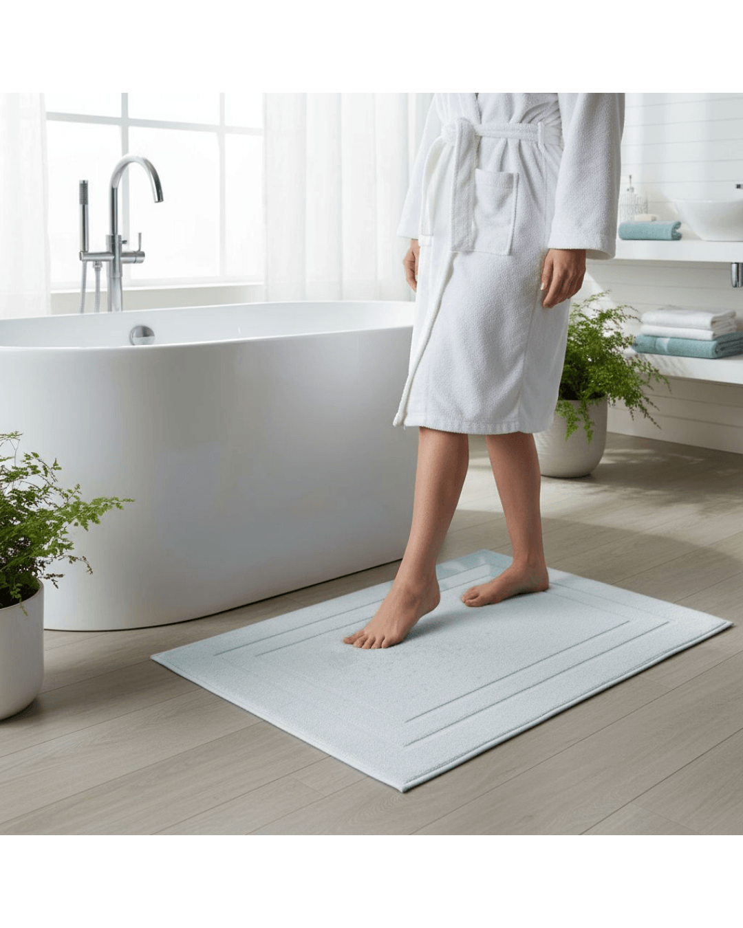 Vionte Banyo Ayak Havlusu | Beyaz | Otel Serisi | 320gr | 50x70