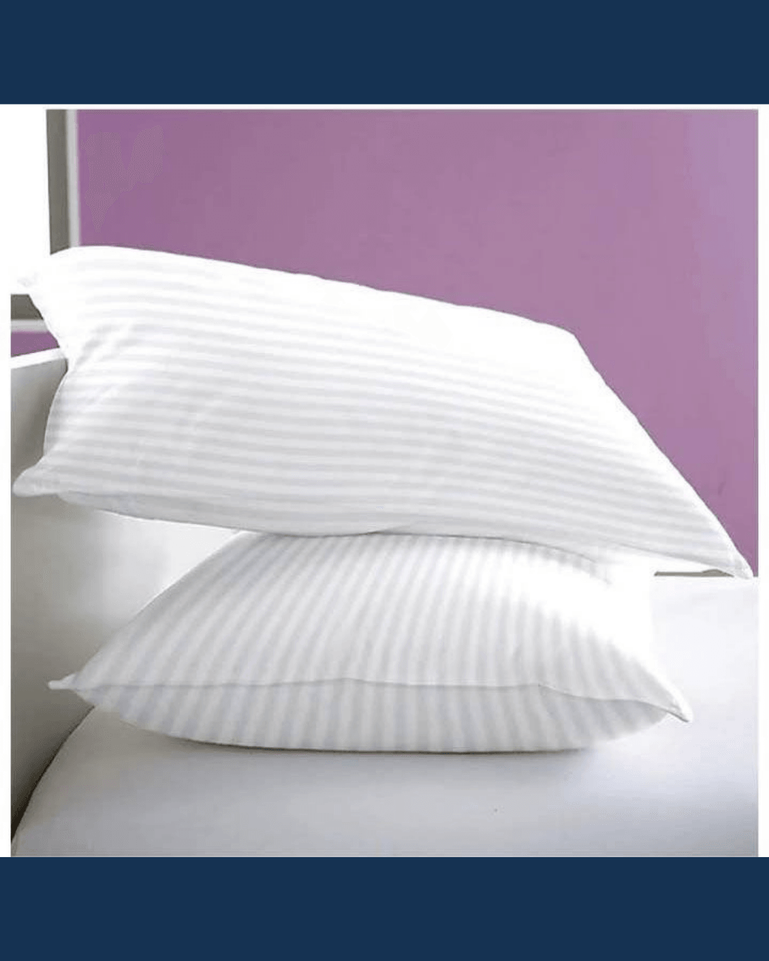 Solivane Otel Tipi Lüks Yastık Kılıfı | 83 Tel Pamuk Saten Çizgili Kumaş | Queen Size 60x80