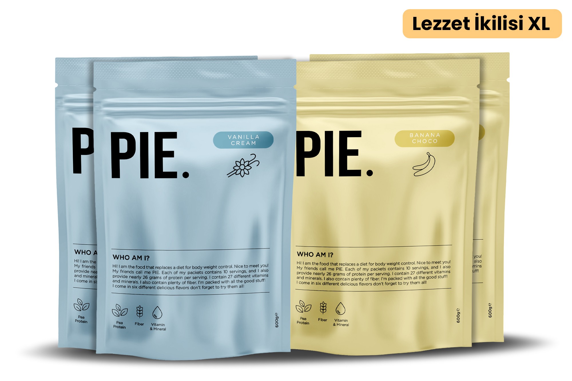 Lezzet İkilisi XL (40 öğün) 2 Vanilla Cream 2 Banana Choco